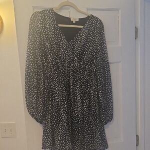 Umgee Black and White Long Sleeve Dress